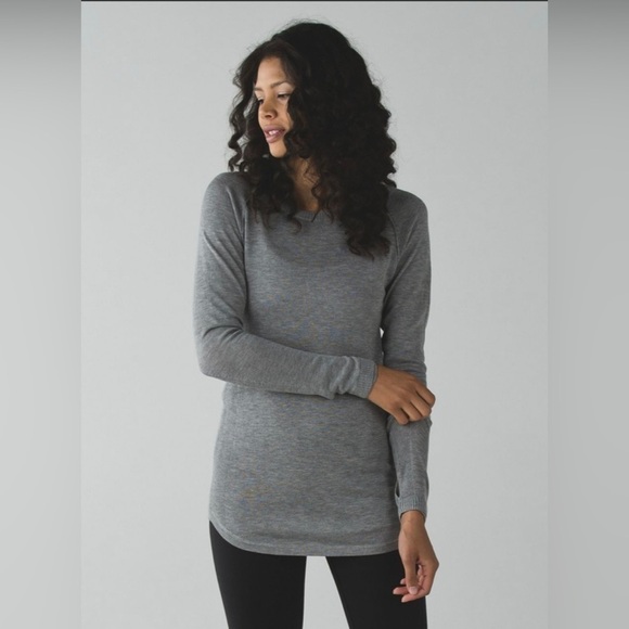 Lululemon Sunshine Coast Gray Cashmere Blend Long Sleeve Sweater Size 6 - Picture 1 of 10